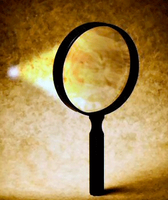 Magnifying glass to sun spot